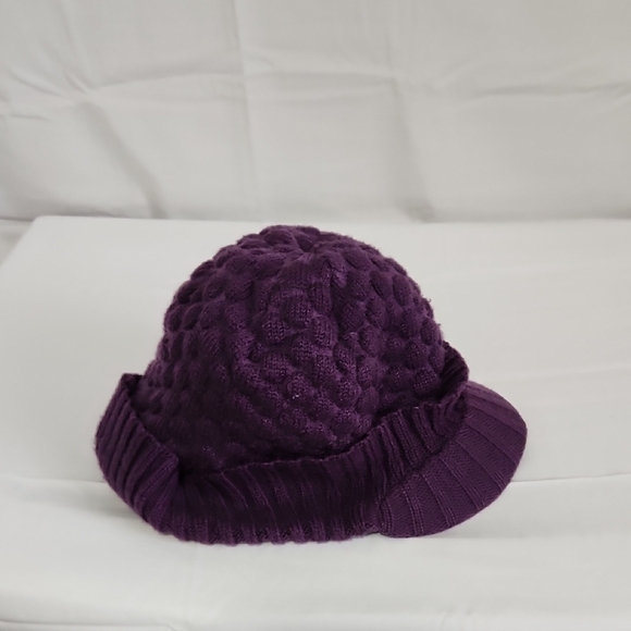 Vintage The North Face Deep Purple Knit Brim Beanie Womens OS - Picture 6 of 13